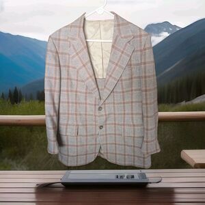 Vintage Tweed Pendleton 100%‎ Virgin Wool 2 Button Blazer Jacket Men's 31 L USA